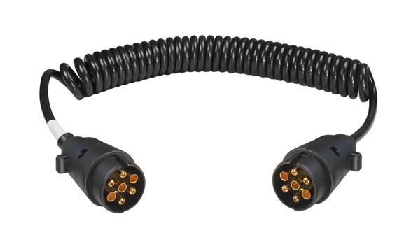 Versorgungskabel 7-polig, 12 V, nach ISO 1724, 2 Stecker Kunststoff, 3m