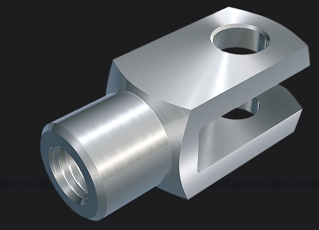 Gabelkopf DIN 71752 20-40-M20