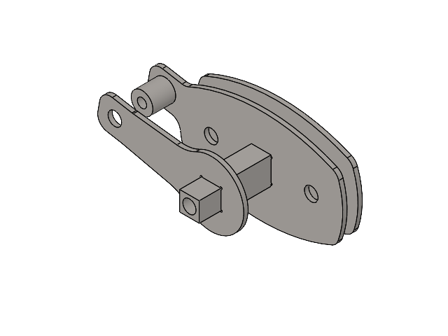 Kurbelwelle Verriegelung Quadrat rechts