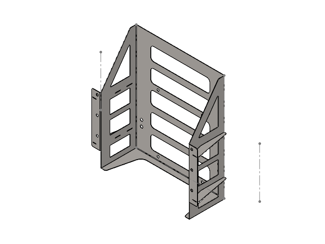 Halterung Aufnahme Energiekette mit Rippen