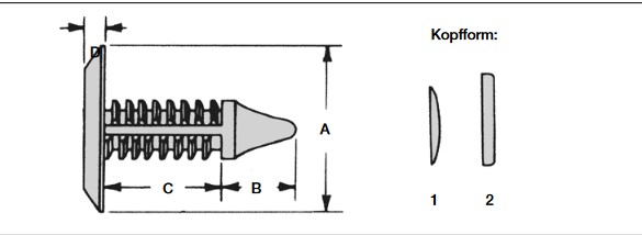 Halteclip Pine Tree Clip, für 7 mm Bohrung