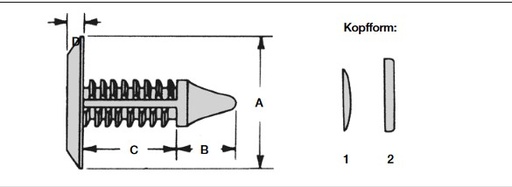 [K_00593[1.0]] Halteclip Pine Tree Clip, für 7 mm Bohrung