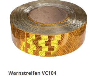 [D_000018[1.0]] Reflektorfolie Warnstreifen VC104 gelb 50mm x 80mm